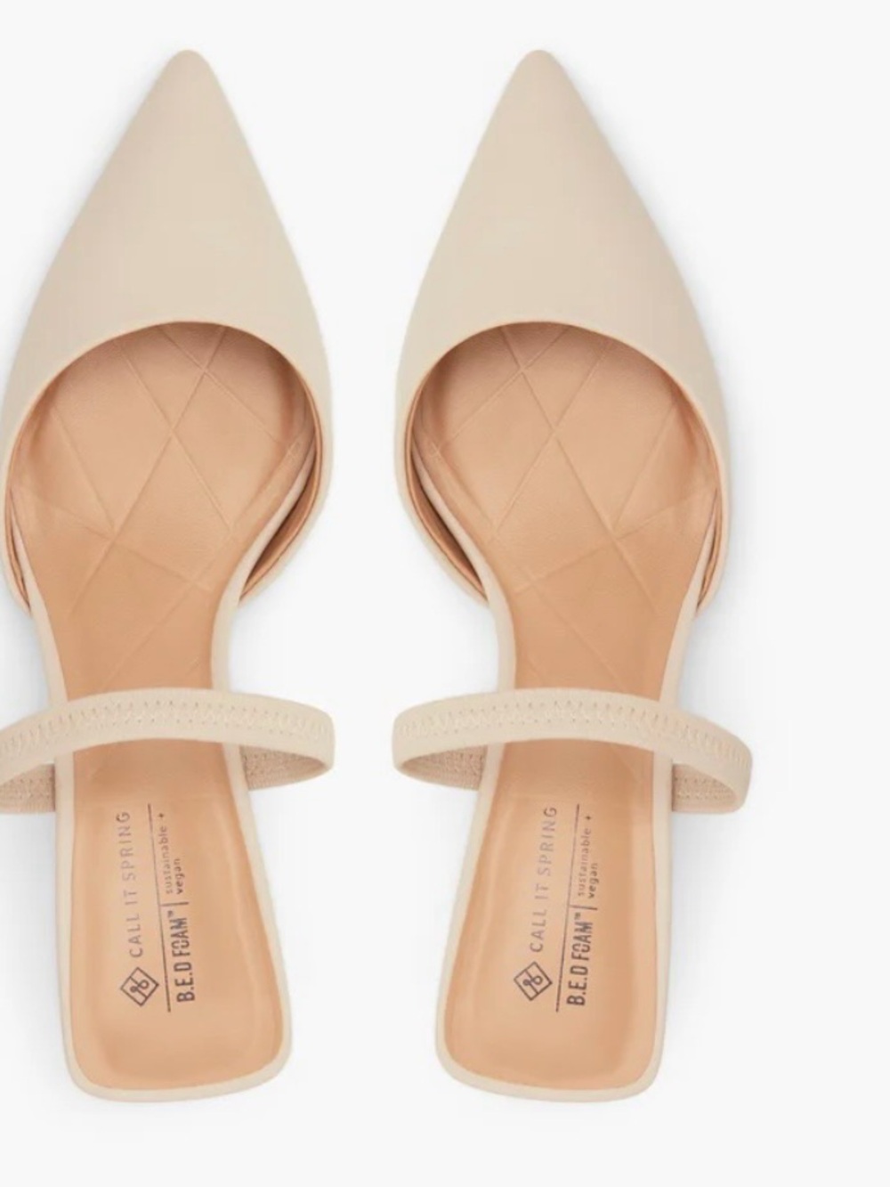 Call It Spring Nude Pointed D'Orsay Mules with Ankle Strap